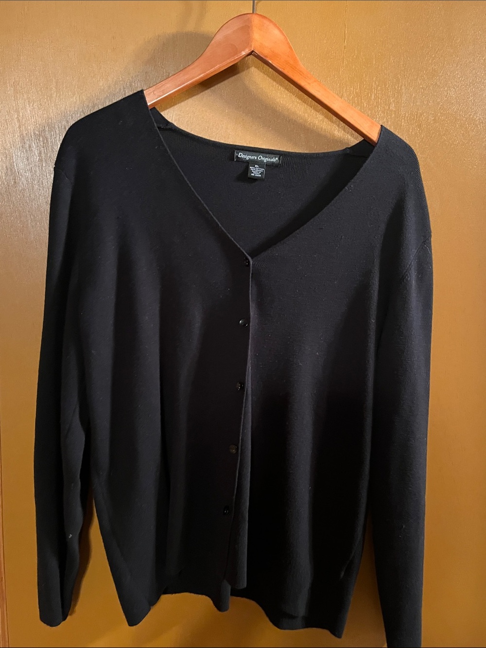 Designers Originals Black V-Neck Button-Up Cardigan